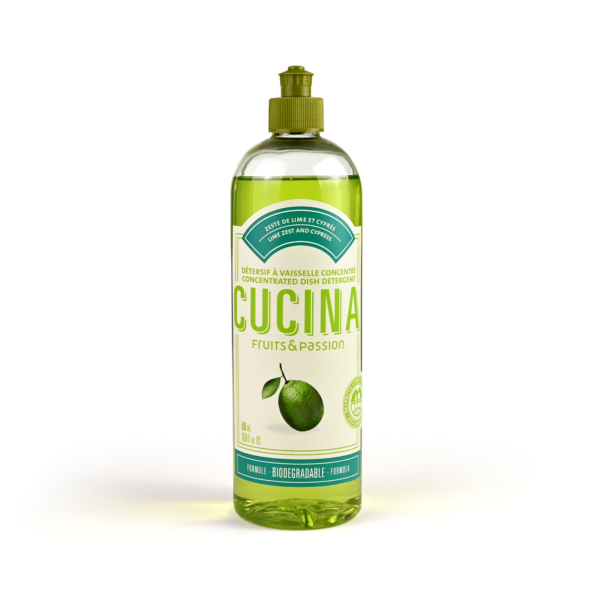 Concentrated Dish Detergent | Lime Zest and Cypress | 500 mL