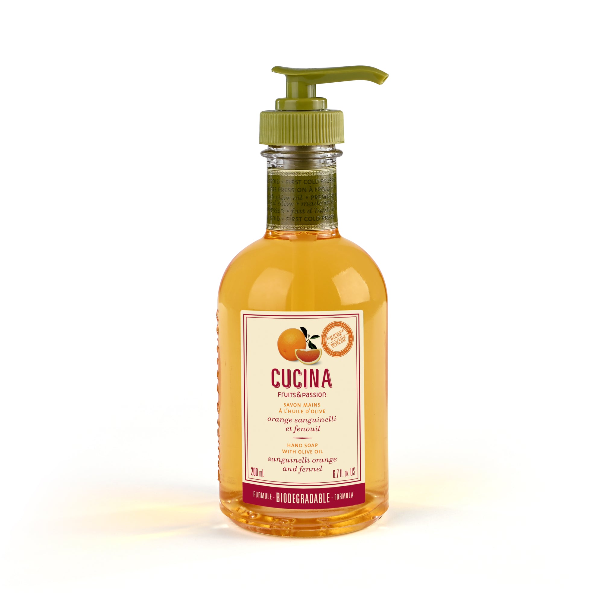 Hand Soap with Olive Oil | Sanguinelli Orange and Fennel | 200 mL