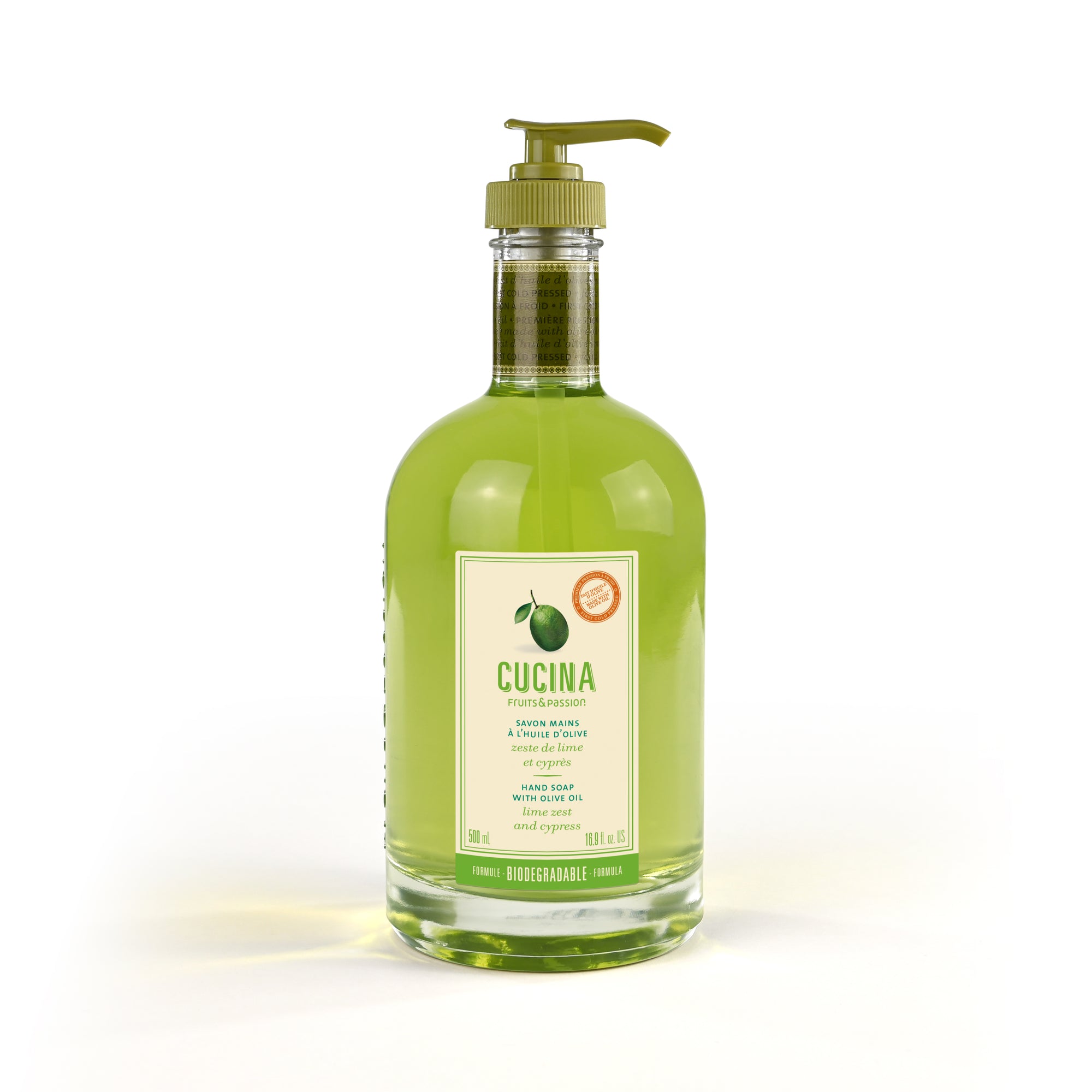 Hand Soap with Olive Oil | Lime Zest and Cypress | 500 mL