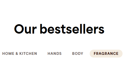 Homepage featured — "Bestsellers: Fragrance"