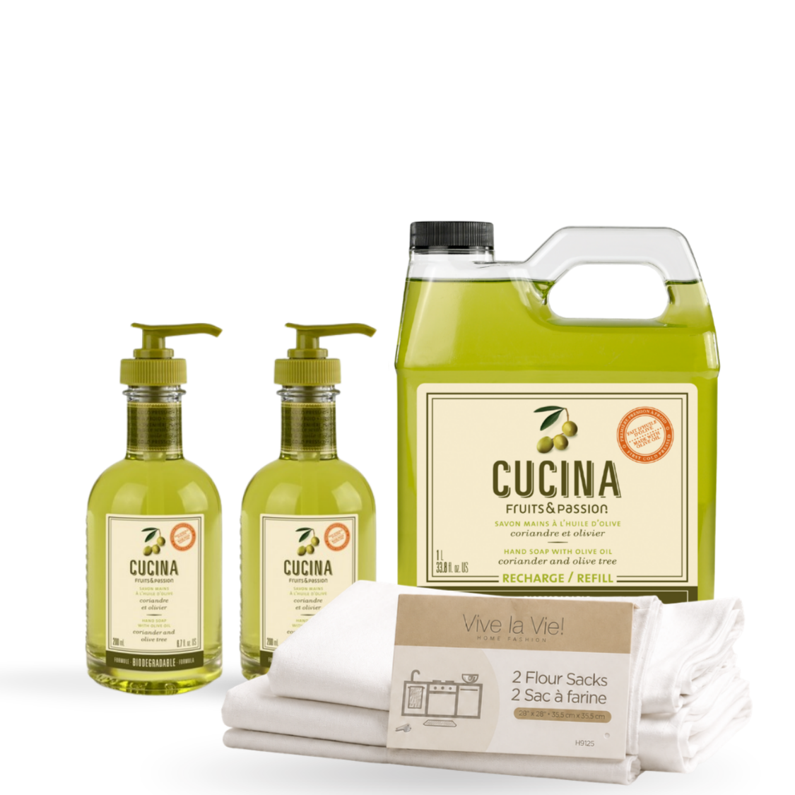 Cucina Hand Soap Duo Refill Starter, Coriander and Olive Tree