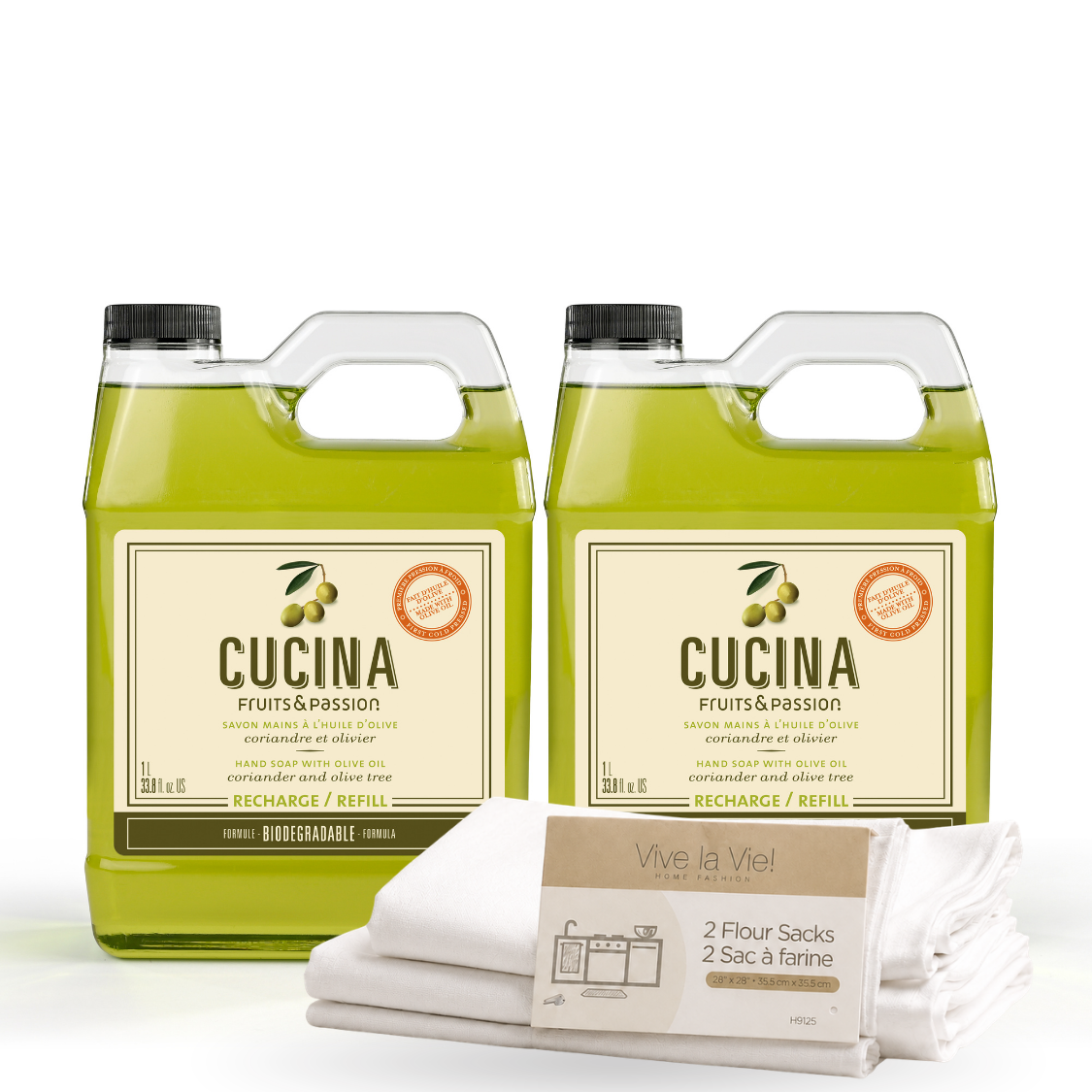 Cucina Hand Soap Refill Saving Bundle, Coriander and Olive Tree
