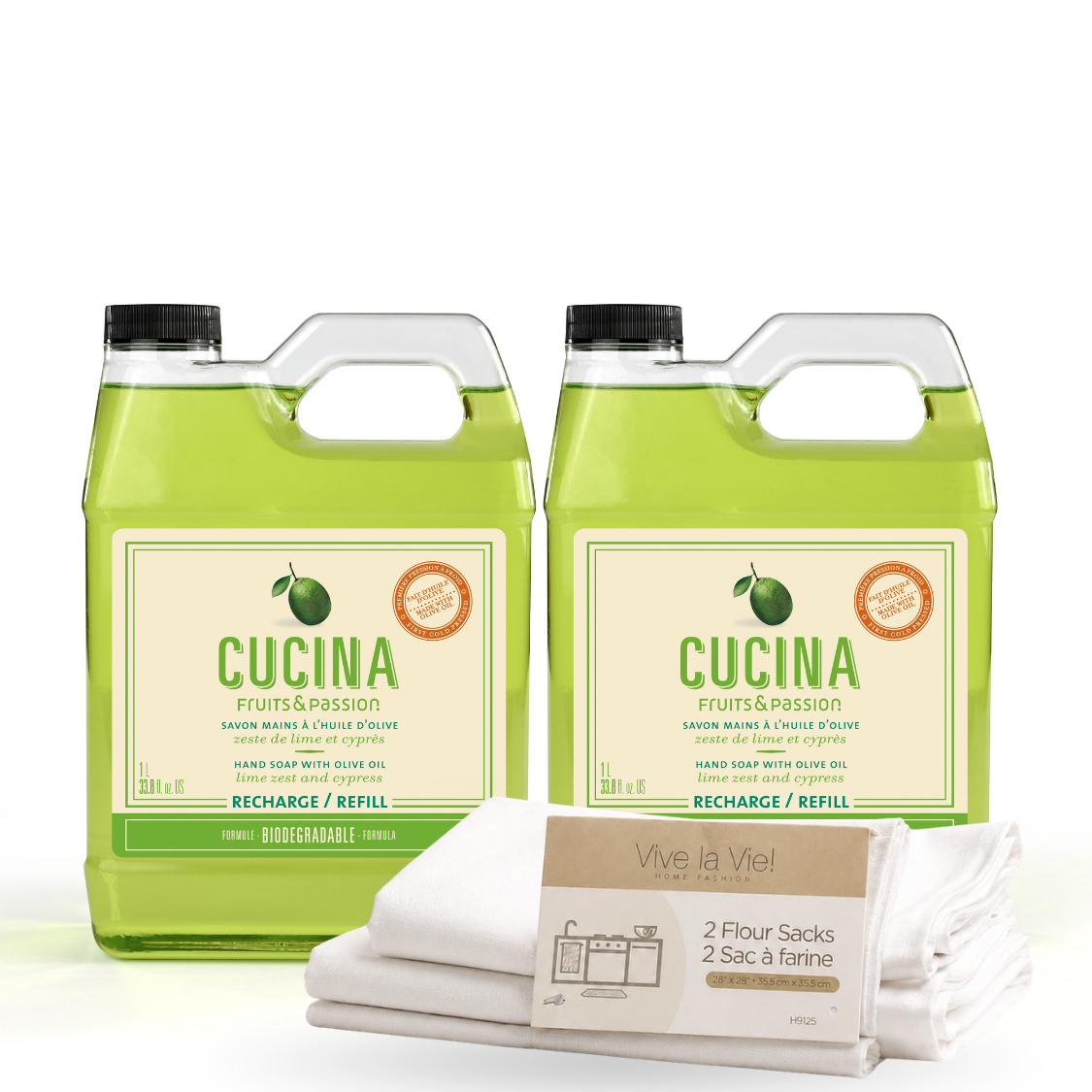 Cucina Hand Soap Refill Saving Bundle, Lime Zest and Cypress