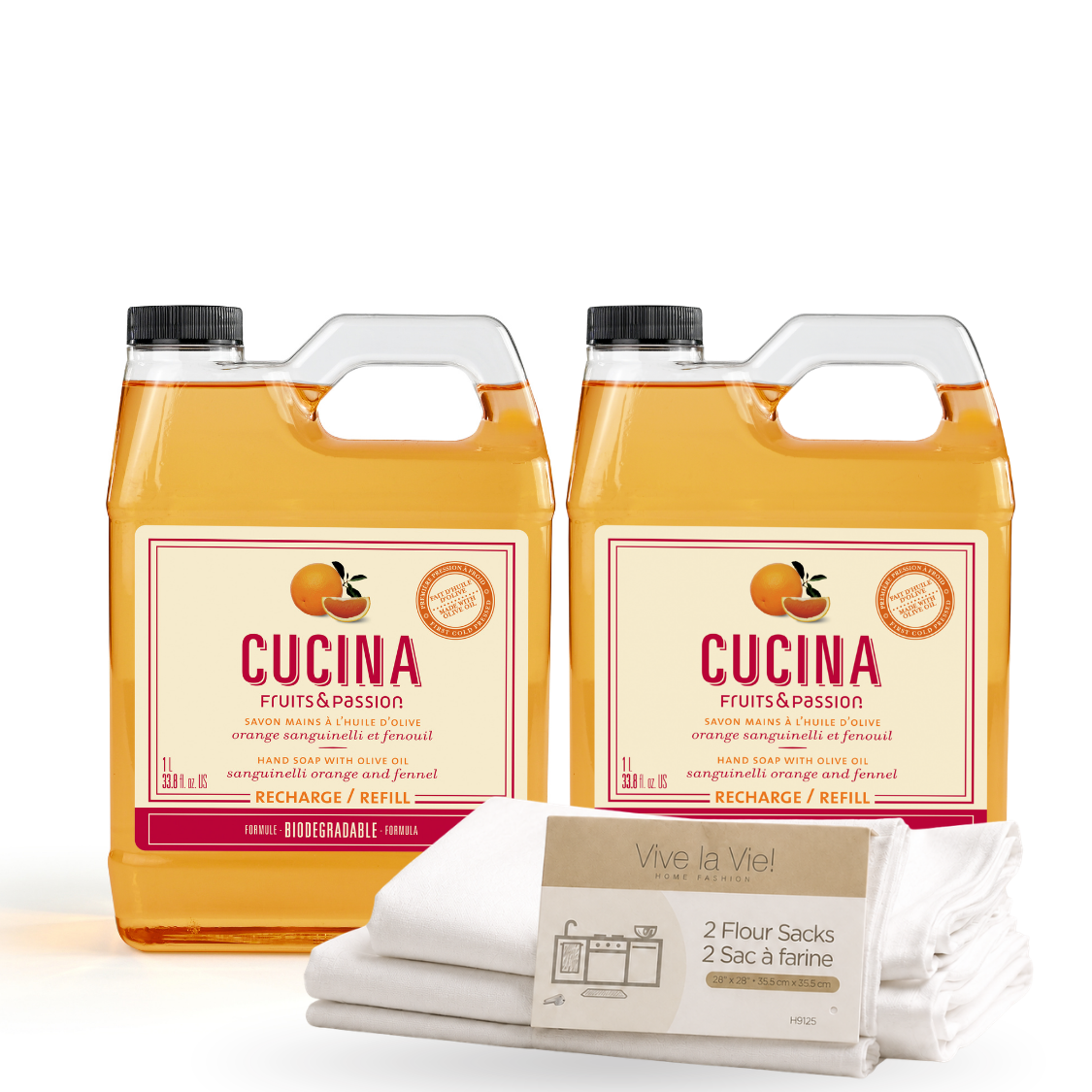 Cucina Hand Soap Refill Saving Bundle, Sanguinelli Orange and Fennel